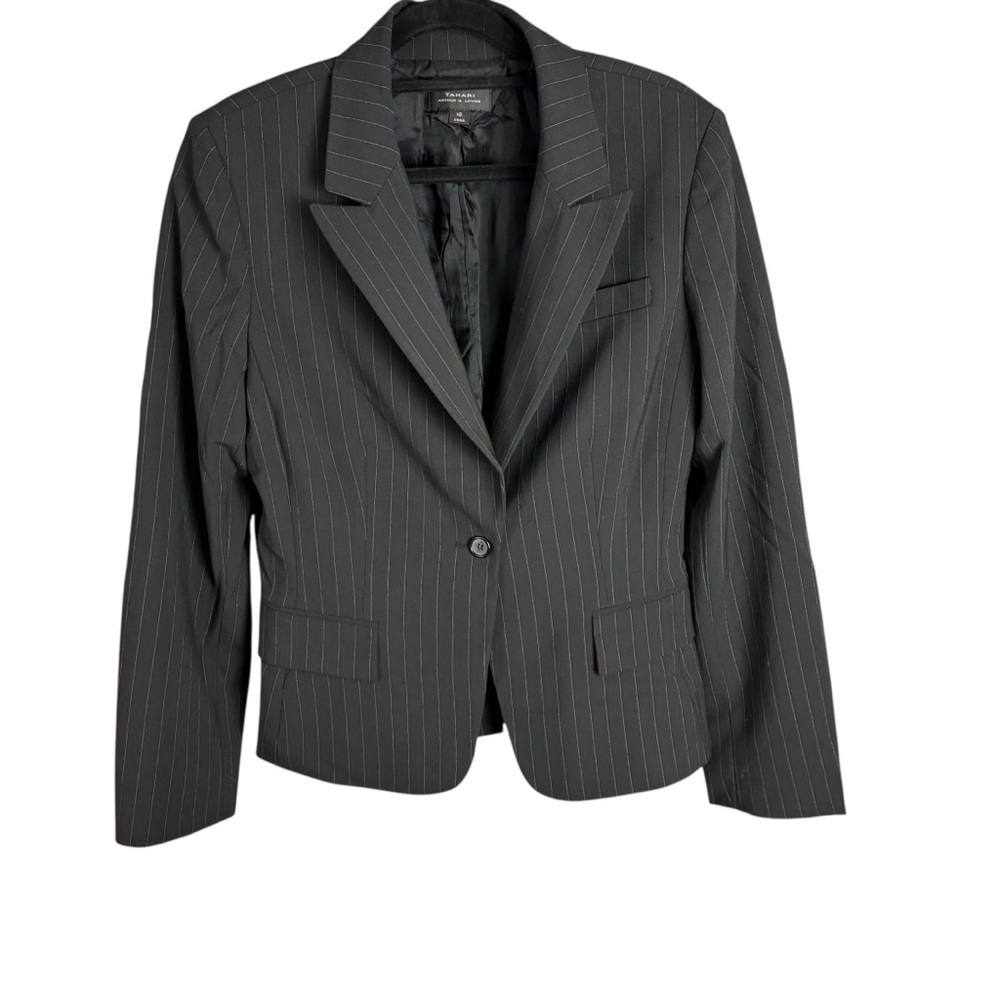 Tahari ASL Black Blazer with Notched Lapel